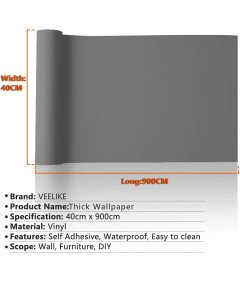 Tapeta Samoprzylepna Wodoodporna Szary Cement Dekoracyjna na Blat 40x900cm