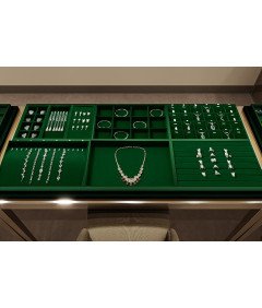 Organizer na Biżuterię Tacka 24 Przegródki Ekspozytor Ciemnozielony