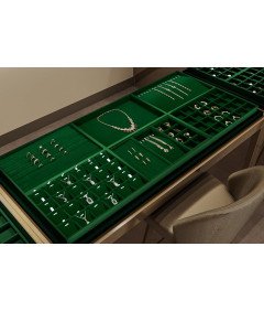 Organizer na Biżuterię Tacka 24 Przegródki Ekspozytor Ciemnozielony