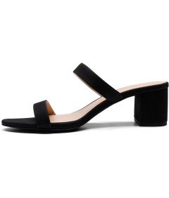 DREAM PAIRS Damskie Sandały  na Grubym Obcasie z Dwoma Paskami - Czarne 41