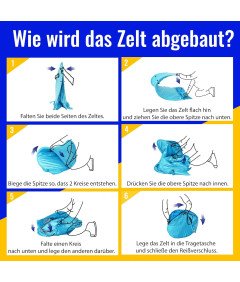 Namiot Plażowy Pop Up 4 Osobowy Rozkładany Automatycznie Ochrona UV UPF 50+