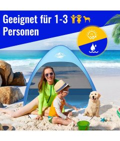 Namiot Plażowy Pop Up 3 Osobowy Rozkładany Automatycznie Ochrona UV UPF 50+