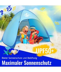 Namiot Plażowy Pop Up 3 Osobowy Rozkładany Automatycznie Ochrona UV UPF 50+