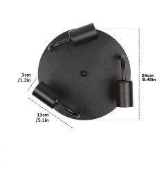 ASCELINA 3 stropne svetilke v vintage slogu črne barve 24 cm