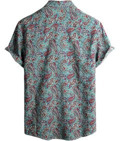 VATPAVE Męski Zestaw Hawajski Koszula i Szorty Letnie Zielone Rozmiar XXL