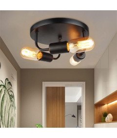 ASCELINA 3 Oświetleniowa Lampa Sufitowa w Stylu Vintage Czarna 24 cm