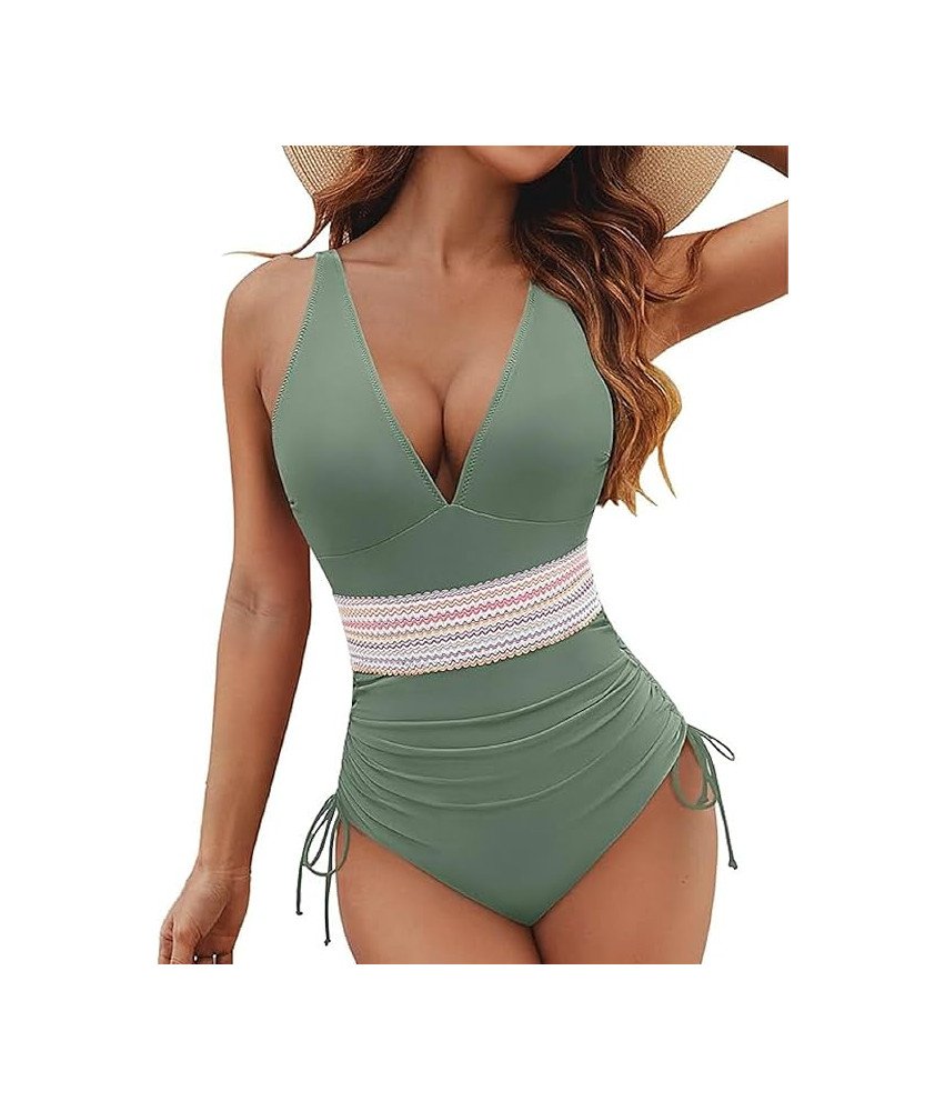 Strój Kąpielowy Damski Jednoczęściowy z Wysokim Stanem Wyszczuplający S