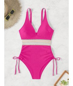 Damski Kostium Kąpielowy Jednoczęściowy Modelujący Brzuch Push up Róż  S