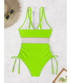 Damski Strój Kąpielowy Jednoczęściowy Modelujący Brzuch Push up Zielony XL