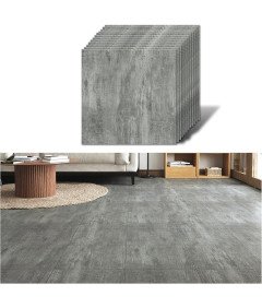 Samoprzylepne Naklejki na Płytki Podłogowe PVC Szare12 sztuk 30x30cm