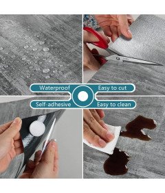 Samoprzylepne Naklejki na Płytki Podłogowe PVC Szare12 sztuk 30x30cm