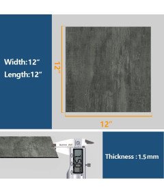 Samoprzylepne Naklejki na Płytki Podłogowe PVC Szare12 sztuk 30x30cm