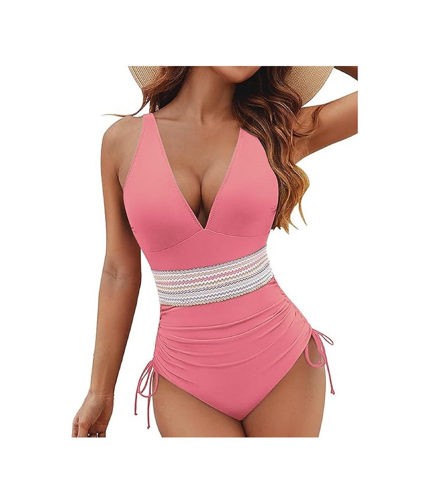 Strój Kąpielowy Damski Jednoczęściowy z Wysokim Stanem Wyszczuplający M