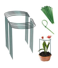 Zestaw 8 Palików Ogrodowych z Pierścieniem 20 Elementów do Wiązania Roślin