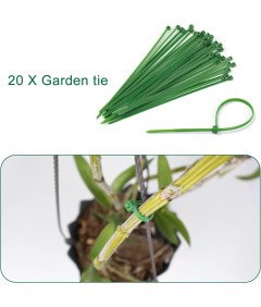 Zestaw 8 Palików Ogrodowych z Pierścieniem 20 Elementów do Wiązania Roślin