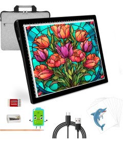 Deska Kreślarska Podświetlana Tablica A4 LED Rysownik Haft Diamentowy USB