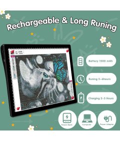 Deska Kreślarska Podświetlana Tablica A4 LED Rysownik Haft Diamentowy USB