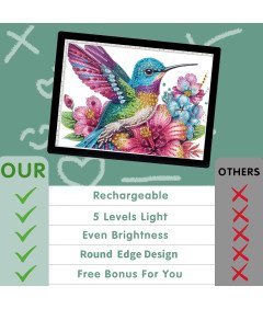 Deska Kreślarska Podświetlana Tablica A4 LED Rysownik Haft Diamentowy USB