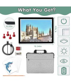 Deska Kreślarska Podświetlana Tablica A4 LED Rysownik Haft Diamentowy USB