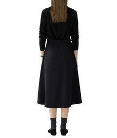 Damska Bawełniana Spódnica Midi Elegancka Rozkloszowana Czarna S