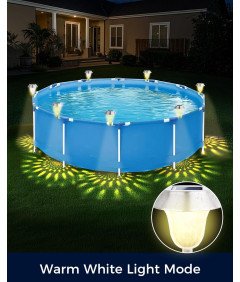 Lampy Solarne do Basenu 4 szt RGB i Ciepła Biel Automatyczne Oświetlenie