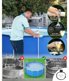 Lampy Solarne do Basenu 4 szt RGB i Ciepła Biel Automatyczne Oświetlenie