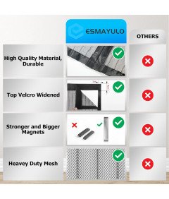 Moskitiera Magnetyczna Drzwi 80x210 cm Czarna Łatwy Montaż