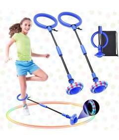 Hula Hop Skakanka na Nogę dla Dzieci z Diodami LED Regulowana Zabawa 2 szt.