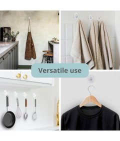 Przezroczyste Haczyki z Przyssawką Bez Wiercenia do Ścian Okien 6 Sztuk