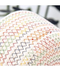 Zestaw 3 Koszyków Dekoracyjnych w Kształcie Kocich Uszu z Bawełnianej Liny