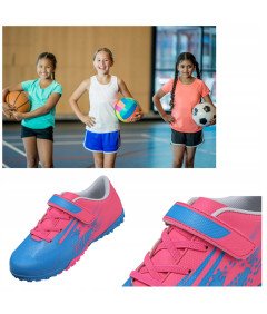 Buty Piłkarskie Dziecięce Unisex Różowo Niebieskie 31 na Halę