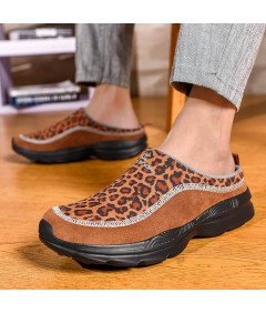 Klapki Damskie Męskie Ciepłe Antypoślizgowe Buty Domowe Panterka 43 EU