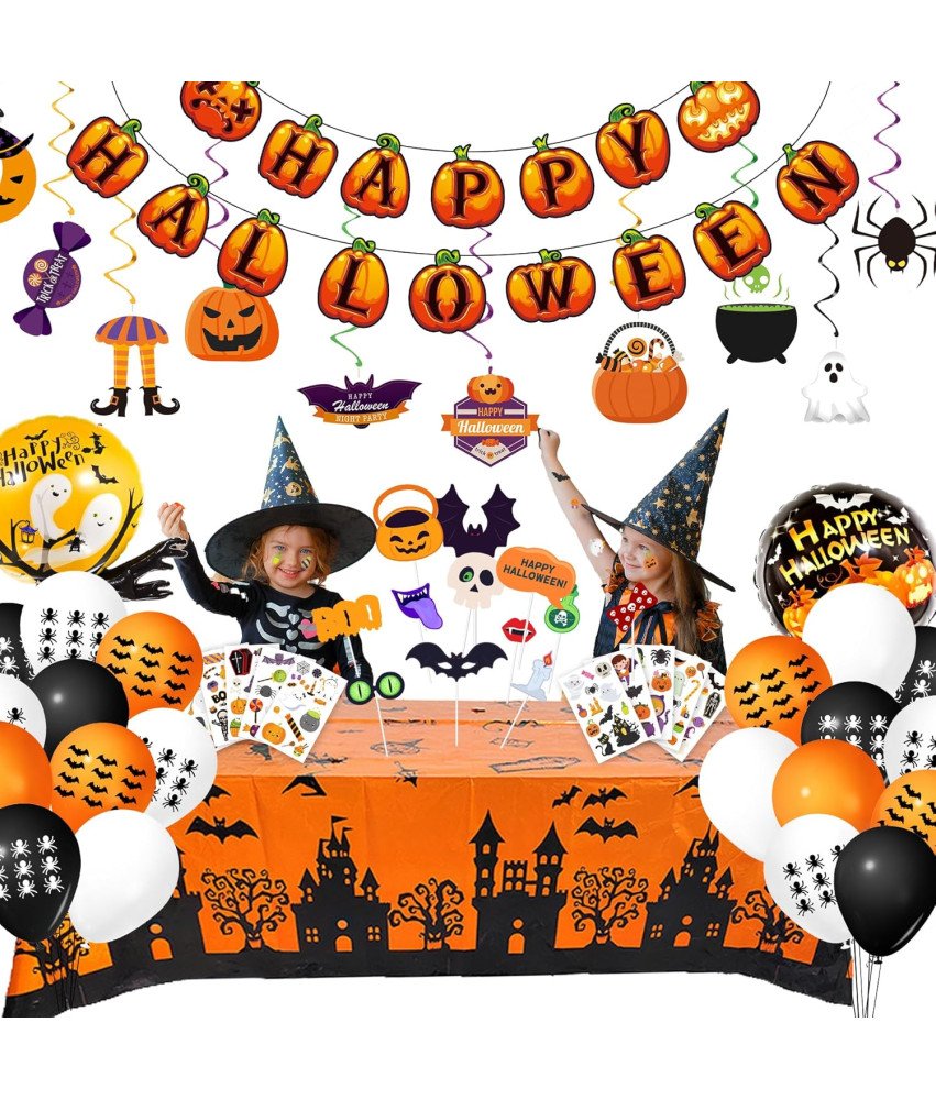 Dekoracja Halloween Zestaw dla Dzieci Girlanda Balony Rekwizyty