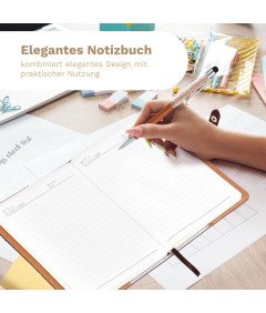 Notatnik A5 Skórzany 192 Stron Twarda Oprawa Podwójne Zapięcie