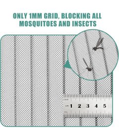 Moskitiera Magnetyczna na Drzwi Balkonowe 80x205 cm Czarna bez Wiercenia