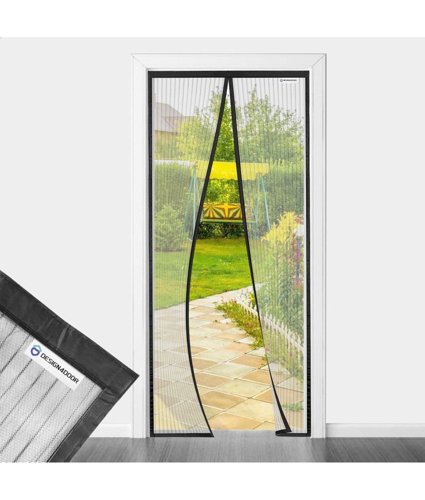 Drzwi Balkonowe z Moskitierą 85x195 cm Magnetyczne Automatyczne Zamykanie