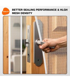 Moskitiera Magnetyczna na Drzwi Balkonowe 110 x 240 cm Biała Łatwy Montaż