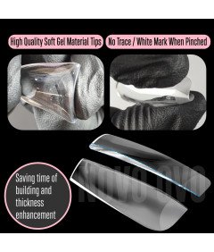Tipsy Żelowe Owalne Średnie Krycie 14 Rozmiarów Manicure Pedicure 336 Sztuk