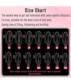 Tipsy Żelowe Owalne Średnie Krycie 14 Rozmiarów Manicure Pedicure 336 Sztuk