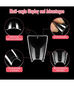 Tipsy Żelowe Szerokie 550 Sztuk 11 Rozmiarów Średnie Krycie Manicure