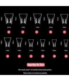 Tipsy Żelowe Szerokie 550 Sztuk 11 Rozmiarów Średnie Krycie Manicure