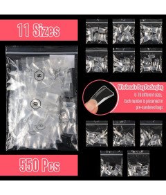 Tipsy Żelowe Szerokie 550 Sztuk 11 Rozmiarów Średnie Krycie Manicure