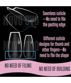 Tipsy Żelowe Przezroczyste 336 Sztuk 14 Rozmiarów Średnie Krycie Manicure