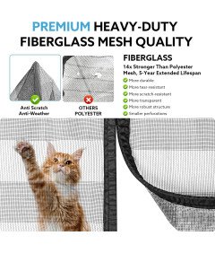 Magnetyczna Moskitiera do Drzwi Balkonowych 90x210 cm Bez Wiercenia