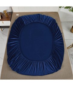 Prześcieradło Pluszowe z Gumką 160x200 cm Niebieskie Zimowe z Mikrofibrą