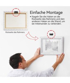 Haki Meblowe Stal Nierdzewna 8 Uchwytów Montowanych Ramki Obrazy Plakaty