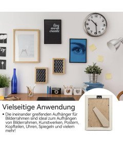 Haki Meblowe Stal Nierdzewna 8 Uchwytów Montowanych Ramki Obrazy Plakaty