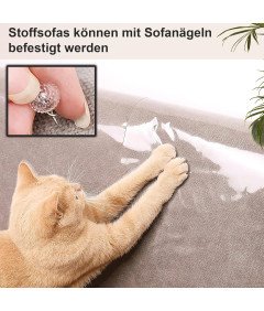 Folie Ochronne przed Drapaniem Kota Samoprzylepne 12 Sztuk z Gwoździami