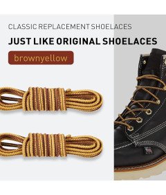 Sznurówki Okrągłe 3mm Długie 120cm do Butów Trekkingowych Żółto Brązowe