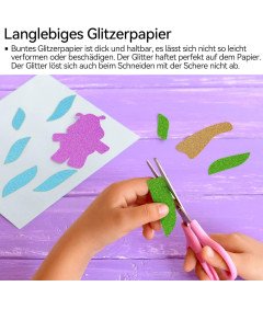 Papier Brokatowy Kolorowy A4 28 Arkuszy do Rękodzieła Dekoracji 14 Kolorów